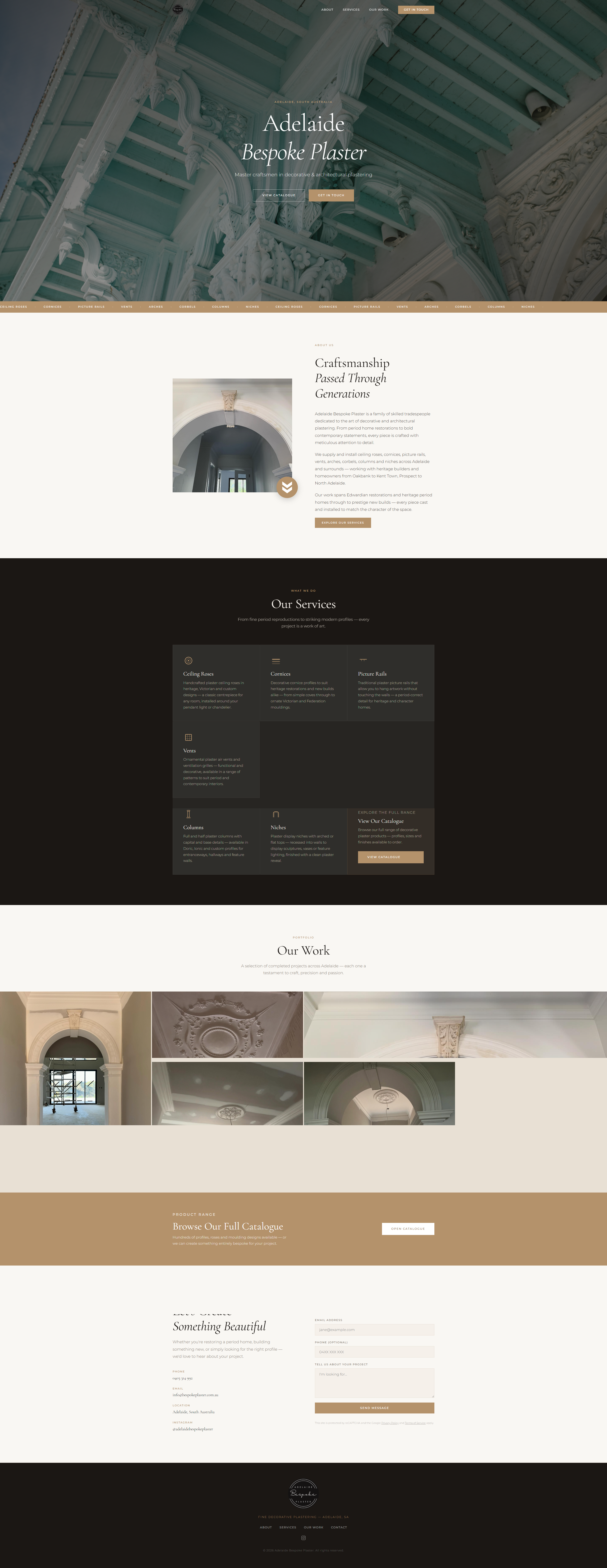 Bespoke Plaster website