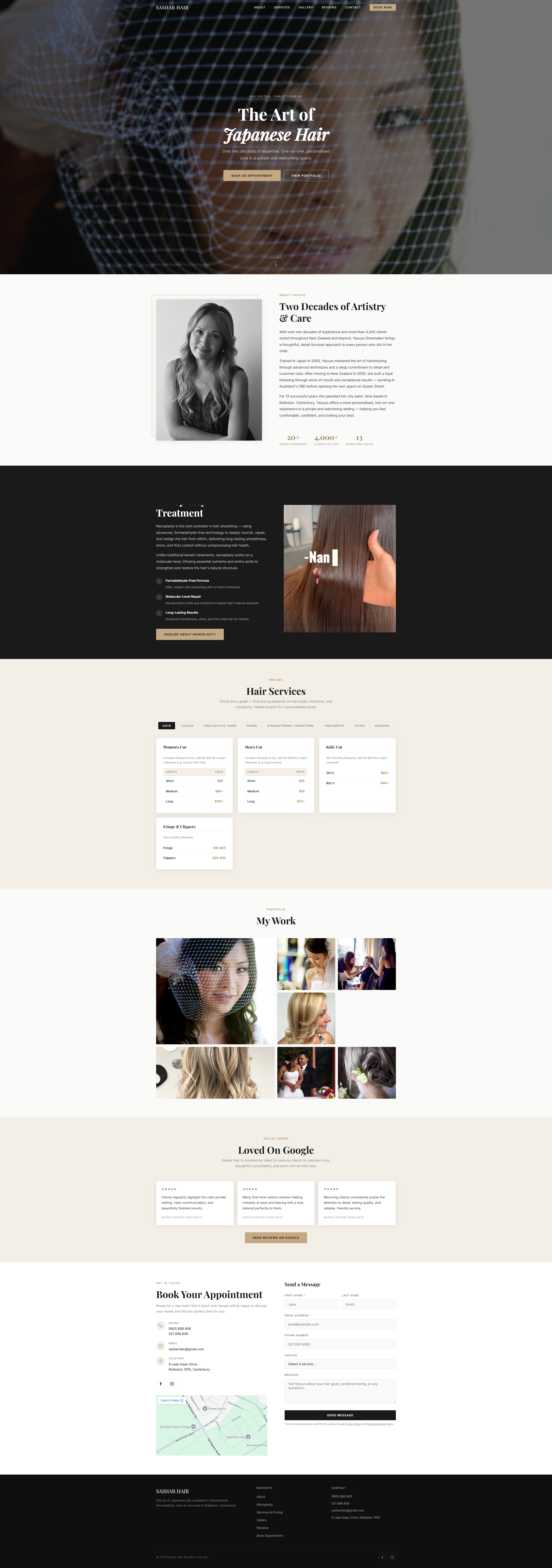 Sasha's Hair website